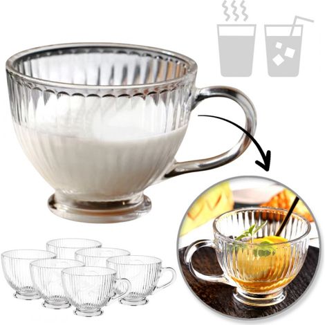 Set di 6 grandi tazze in vetro scanalato da 380 ml SZK150ZESTAW6 (1/5)