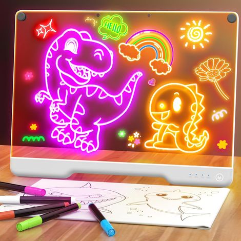 Tableau lumineux LED multicolore rechargeable de 30 cm – Tableau à dessin et à messages style néon, effaçable et inscriptible, livré avec 7 feutres – Un cadeau créatif pour enfants et adolescents (1/5)