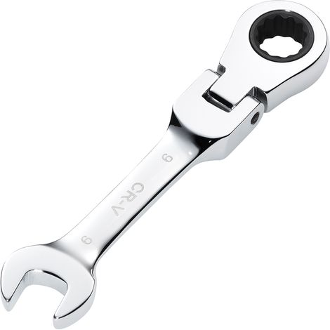 Draper 9MM STUBBY FLEX RACT. SPANNER 27964 27964 HI-TORQ® Metric Stubby Flexible Head Ratchet Combination Spanner