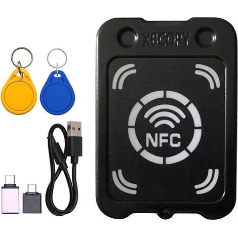 Lecteur/copieur de cartes à puce RFID + porte-clés CUID/UID + lecteur de clés de cryptage NFC + puce RFID 13,56 MHz (1/5)