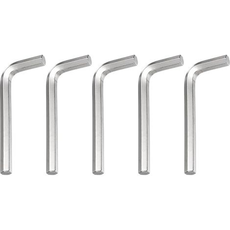 5-teiliges L-förmiges Sechskantschlüssel-Set für Reparaturen im Haushalt, an Fahrrädern, Motorrädern, silberfarben (1/5)