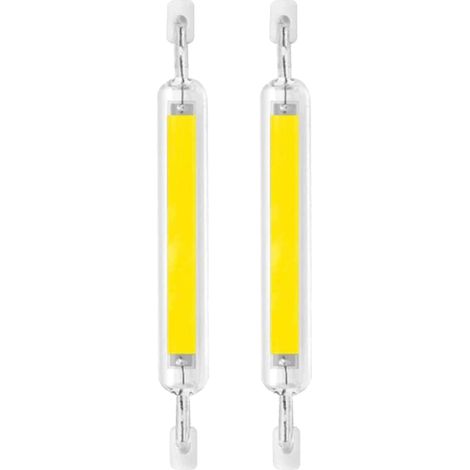 Lot de 2 ampoules LED R7s 10 W 118 mm à intensité variable, double culot, halogène 80 W, 120 V, type J, projecteur R7s 6 000 K, éclairage paysager, blanc froid, 118 mm