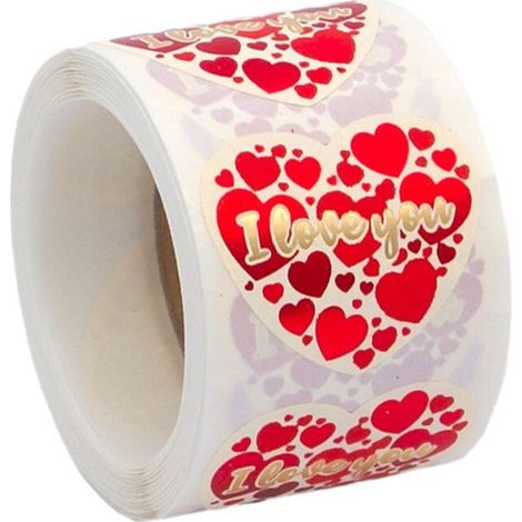 Adesivi flower cuore, 250 pezzi, 45 x 40 mm (1/4)
