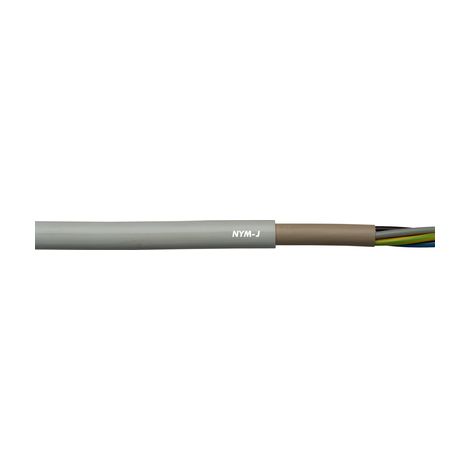 10 Meter Lapp 16000063 NYM-J Stromkabel 5G2,5 mm² I Normleitung mit grün-gelbem Schutzleiter für Innenausbauten I Kabel 5x2,5 für Elektroinstallation I Feuchtraumkabel grau (1/2)