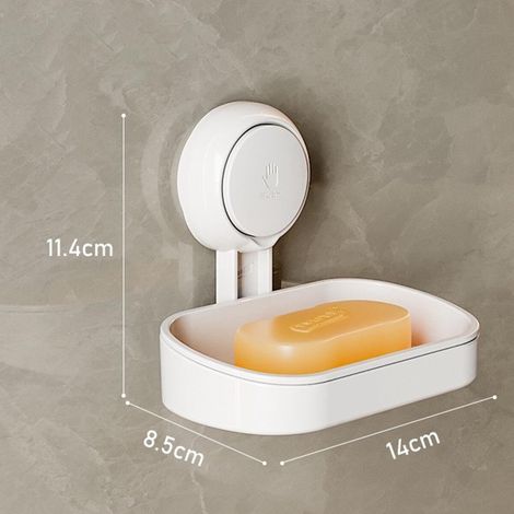 Porte-savon à ventouse - Porte-savon - Boîte à savon - Porte-savon autonettoyant - Porte-savon à ventouse - Sans perçage - Réutilisable - Accessoires de salle de bain - Pour douche, salle de bain, lav (1/5)