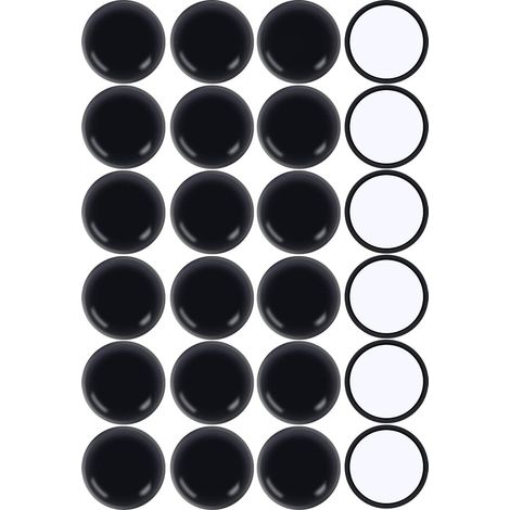Glissières de meubles de 50 mm de diamètre, glissières de meubles autocollantes, noires, 24 pièces de glissières de meubles autocollantes, adaptées aux sols lisses et aux tapis (1/5)