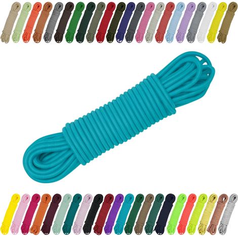 Cordon élastique en caoutchouc 2 mm, 3 mm pour couture, bricolage et extérieur – Caoutchouc rond, corde d'expansion, élastique, turquoise clair, 3 mm x 10 m (1/5)