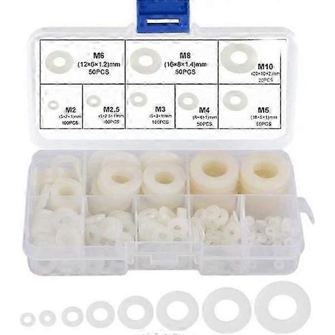 520 rondelles en nylon, joints en plastique M2, M2.5, M3, M4, M5, M6, M8, M10 (1/5)