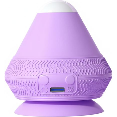 Balle de massage chauffante et vibrante avec ventouse, pour le massage des tissus et des fascias du dos, de la nuque et des muscles, et le drainage lymphatique (violette). (1/5)