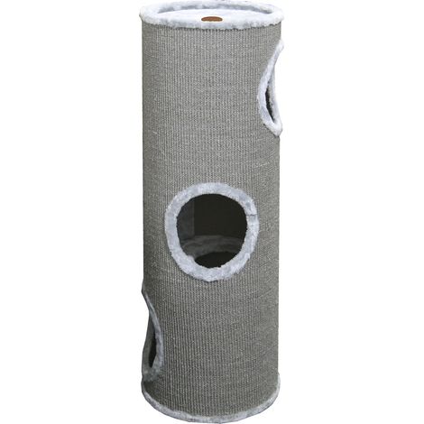 Baril à gratter Moderne et élégant, Finition Grise, Ø36x100cm, Tonneau à gratter, Griffoir pour Chat, Arbre à Chat Stable pour Petits
