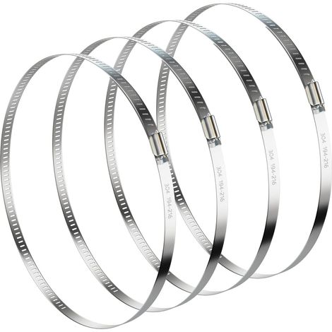 Colliers de serrage réglables 194-216 mm en acier inoxydable 304 (lot de 4) (1/5)