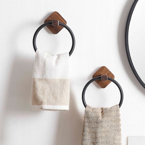 Porte-papier toilette et porte-serviettes muraux de style campagnard, en bois rustique.-AquaForge (1/5)