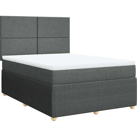Maison Exclusive - Giroletto a Molle con Materasso Grigio Scuro 140x200cm Tessuto