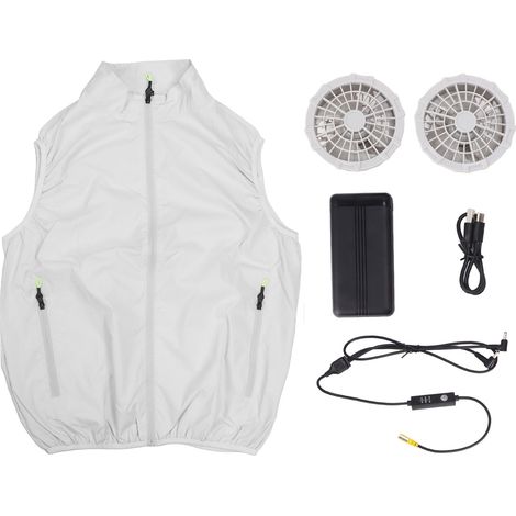 Ortviai Gilet Réfrigérant Été Sans Manches pour Travail Extérieur – Batterie 20000 mAh, Taille XXL