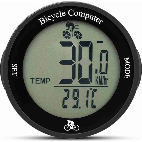 Ordinateur de vélo rétro-éclairage LED multifonction rond sans fil, odomètre de cyclisme (1/5)