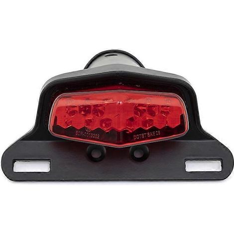 Ensemble feu arrière LED, feu stop, feu de position et support de plaque d'immatriculation pour moto rétro Ranger Stick King CG Tianjun (noir) (1/5)