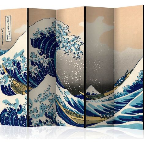 Paravent La Grande Vague de Kanagawa II, déco zen et artistique - Multicolore (1/4)