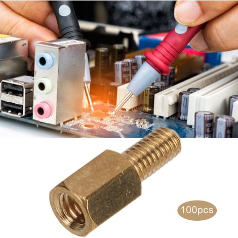 Kit de remplacement de 6 écrous hexagonaux à tête simple M3 en laiton pour carte PCB (100 pièces). (1/5)