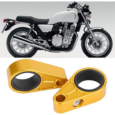 1 paire de colliers de serrage universels en aluminium pour conduites de frein, pour modification de motos et quads (doré) (1/5)