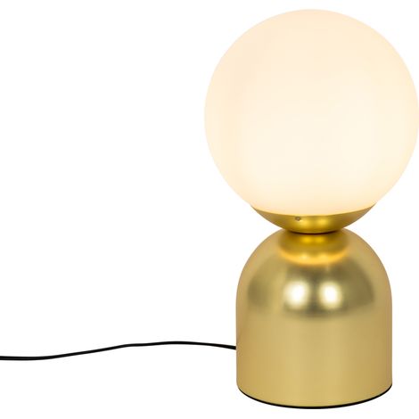 Hotel-Chic-Tischlampe Gold mit Opalglas - Pallon Trend