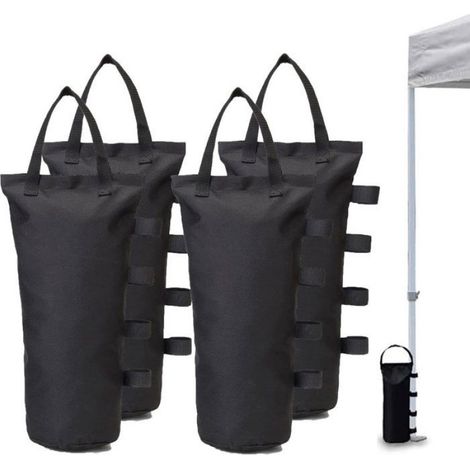 Sacs de lestage - Ø15x50 cm - Pour tonnelles et parasols - Noir - Lot de 4 (1/5)