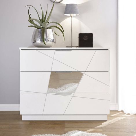 Dmora - Cassettiera Nilam, Settimino multiuso, Comò camera da letto, Mobile con cassetti, Made in Italy, 104x45 h85 cm, Bianco (1/3)
