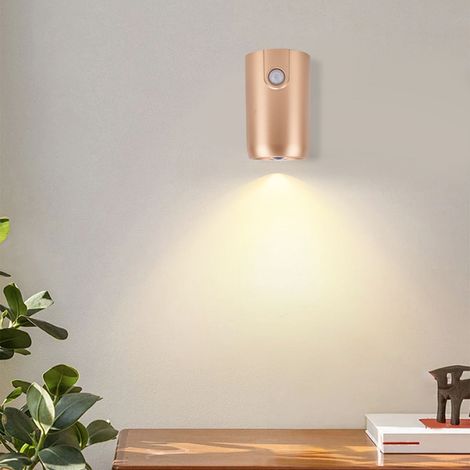 LED Wall Light with Motion Sensor 3 Color Temperature Cordless Wall Sconce Rechargeable 1200mAh Magnetic Stepless Dimming for Bedroom (1/5)