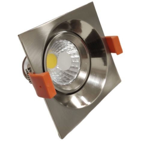 Spot Encastrable LED COB Carré Orientable 8W 60° ALU - Blanc Chaud 2300K - 3500K - SILAMP (1/2)