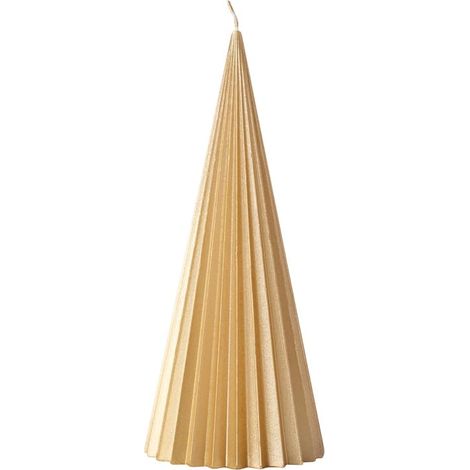 Bougie Sapin de Noël 24 cm dorée, décoration de Noël, Moderne, déco de Noël élégante, Cire (1/3)