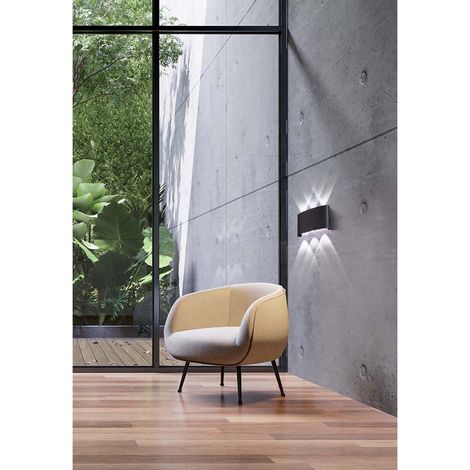 Applique murale extérieure lampe de jardin LED métal noir spot mural IP54 (1/5)