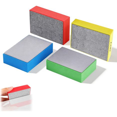Cale à Poncer Pierre Ponce WC, 4Pcs Blocs de Ponçage en Diamant, Tampons de Polissage à la Main pour Carrelage, Céramique, Verre, Pierre, Granit, Marbre (60 100 200 400) - Idéale pour le W (1/5)