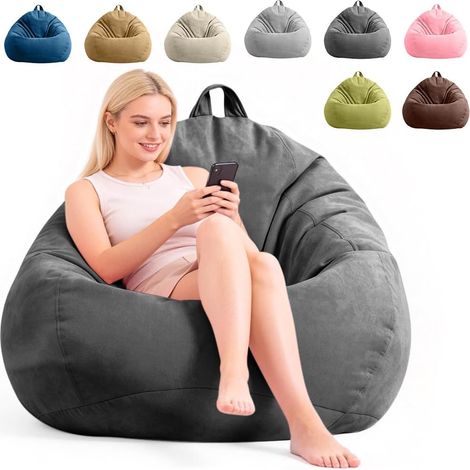 Pouf XL (sans remplissage), Poufs forme goutte uniquement housse, Grand pouf de jeu XL Bean Bag Chair, Pouf sans remplissage pour salon chambre des enfants canapé extérieur déco, 100x120 cm (1/5)
