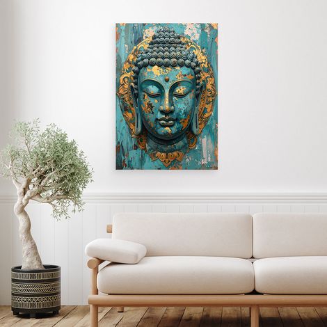 Wandbild Türkis Buddha Zen Spa Orient 70x100 (1/4)