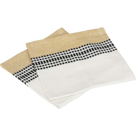 Lot de 2 Serviettes de Table "Dolly" 40x40cm Ocre (1/2)