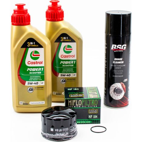 Kit Entretien Vidange Standard pour PIAGGIO MP3 530 de 2022 - CASTROL POWER 1 SCOOTER 5W-40 2L