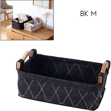Panier de rangement en feutre, boîte rectangulaire à linge avec poignées, pour maison, chambre, salle de bain, étagères, placard (1/3)