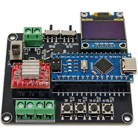 Módulo de motor paso a paso ATmega328P, placa controladora de motor paso a paso A4988, entrada de CC de 5-24 V para Arduino (1/5)