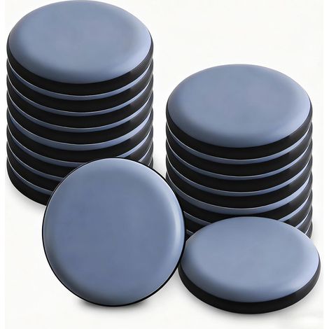 20 Pièces Patins de Meubles, 30mm PTFE Téflon Auto Adhésifs Coulisses de Meubles, Glissières Rondes Anti Rayures pour Meubles Lourds & Chaises, Réduit Le Bruit Protège Sol Parquet Carrelage, Bleu (1/5)