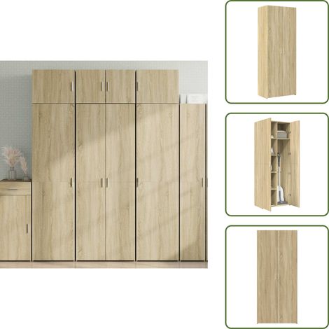 Sonoma-Eiche - vidaXL Highboard Sonoma-Eiche 70x42,5x185 cm Holzwerkstoff - Hochschrank Wohnzimmer (1/5)