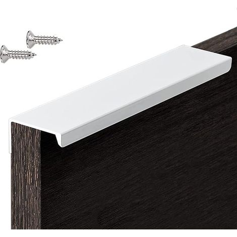 1 paquet (83,21,8 cm) de poignée de cuisine invisible blanche, poignée de meuble/salle de bain/armoire à angle droit (1/5)