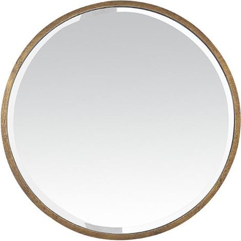 Miroir biseauté rond doré 80x80cm (1/3)