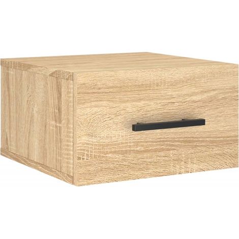 Maison Exclusive - Mesita de noche de pared color roble Sonoma 35