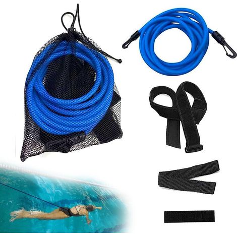 Elastique de Nage Piscine,3M Réglable Entraînement Ceinture de Natation, Résistance Elastique de Nage,Elastique Natation pour Adultes et Enfants (1/5)