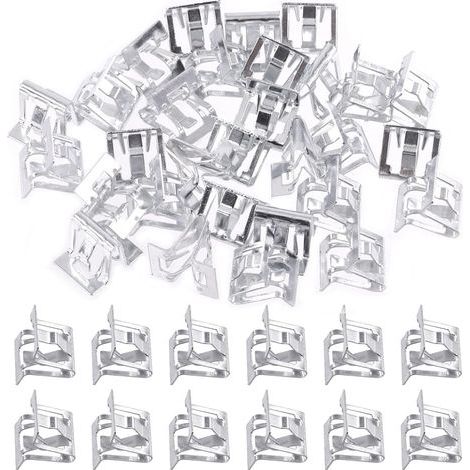 30pcs 11mm voiture u clip Plaque décorative métallique clip à ressort décoratif universel kit de clips moulés pour fixation de corps pour l'intérieur du tableau de bord compatible avec (1/5)