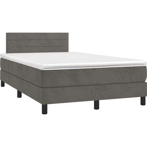 Boxspringbett mit Matratze & LED Dunkelgrau 120x190 cm Samt vidaXL