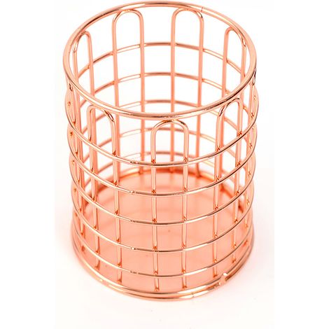 Porte-pinceaux de maquillage en acier inoxydable, pot à crayons et stylos, organisateur de bureau pour dressing, chambre ou dortoir (1/5)