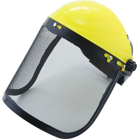 Visière de protection faciale avec filet, adaptée aux tondeuses à gazon et aux cisailles à branches hautes. (1/5)