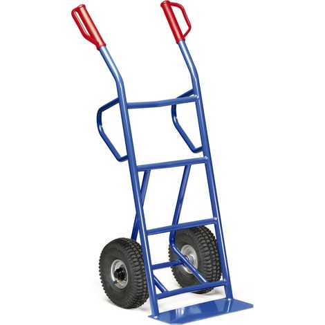 Bako Logistiksysteme Stahlrohr Stapelkarre 250kg Traglast mit 2 Standbügel Kugellager Luft 2 PR 260x85mm