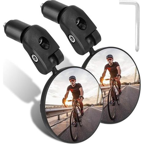 2 unidades, espejo retrovisor gran angular HD para bicicleta, ajustable 360 grados, espejo retrovisor eléctrico universal para bicicleta (1/5)