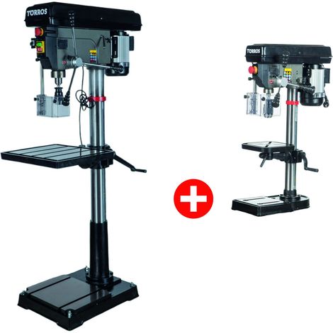 Pack Pro Perceuse à colonne ø32mm CM4 400 V + Perceuse d'établi ø16mm CM2 230 V Torros DF34T DT16M PPP